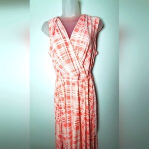 Tommy Hilfiger Coral Check Midi Dress